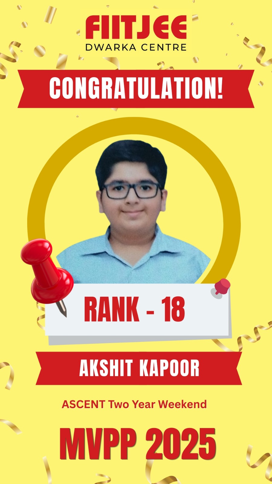 MVPP Ranker 11 - MVPP Achiever (MVPP 2026) - FIITJEE Dwarka