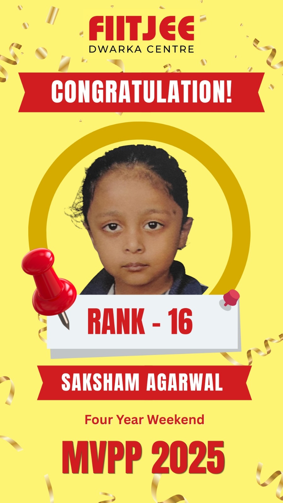 MVPP Ranker 13 - MVPP Achiever (MVPP 2026) - FIITJEE Dwarka