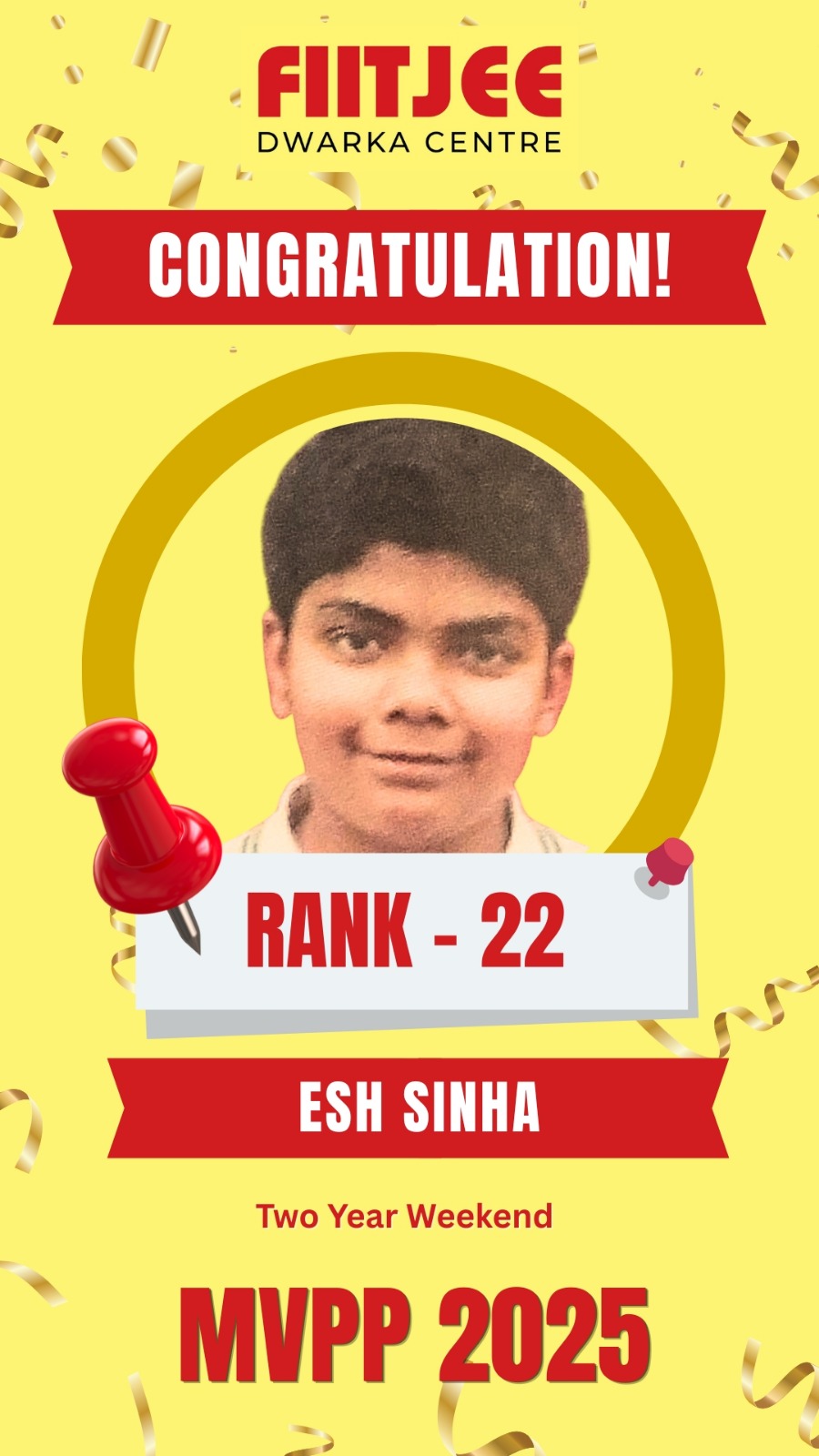 MVPP Ranker 15 - MVPP Achiever (MVPP 2026) - FIITJEE Dwarka