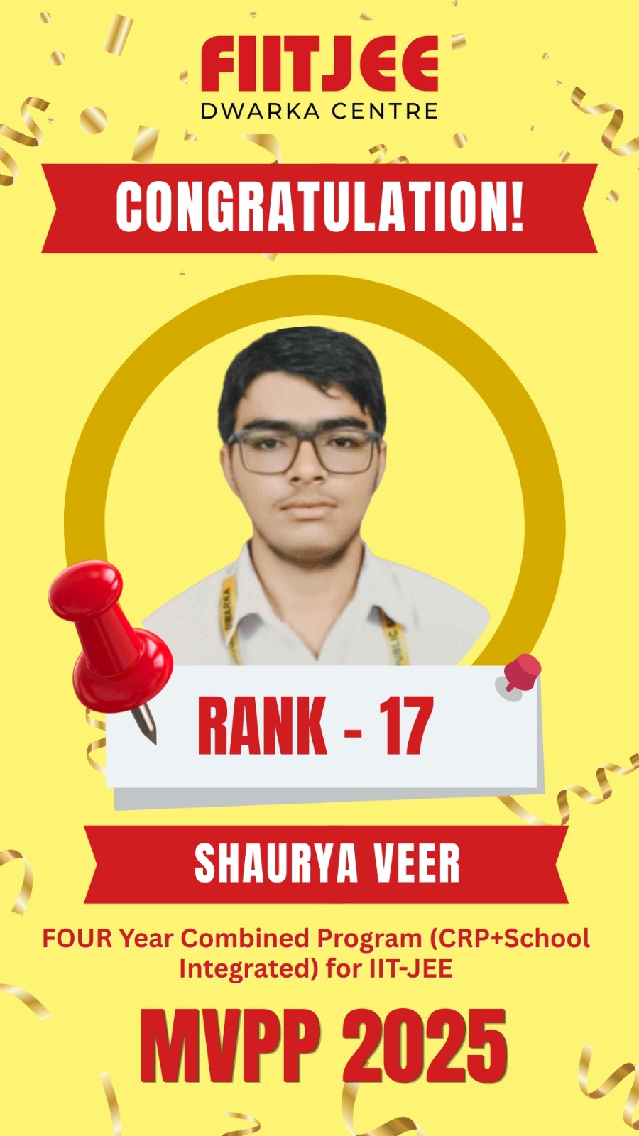 MVPP Ranker 17 - MVPP Achiever (MVPP 2026) - FIITJEE Dwarka