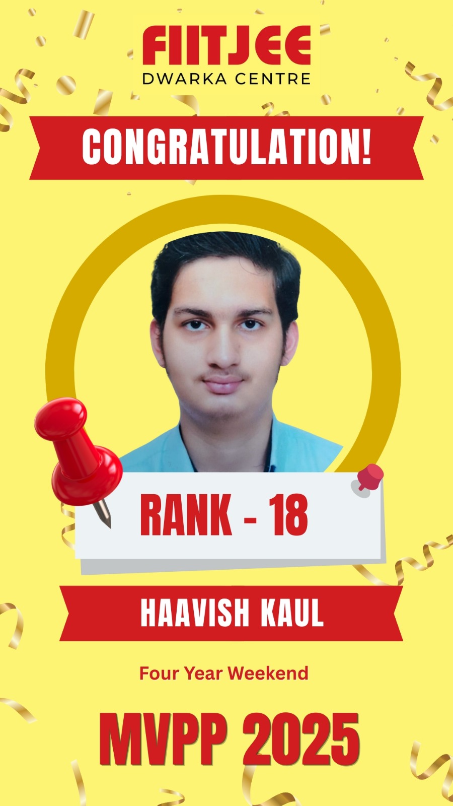 MVPP Ranker 18 - MVPP Achiever (MVPP 2026) - FIITJEE Dwarka