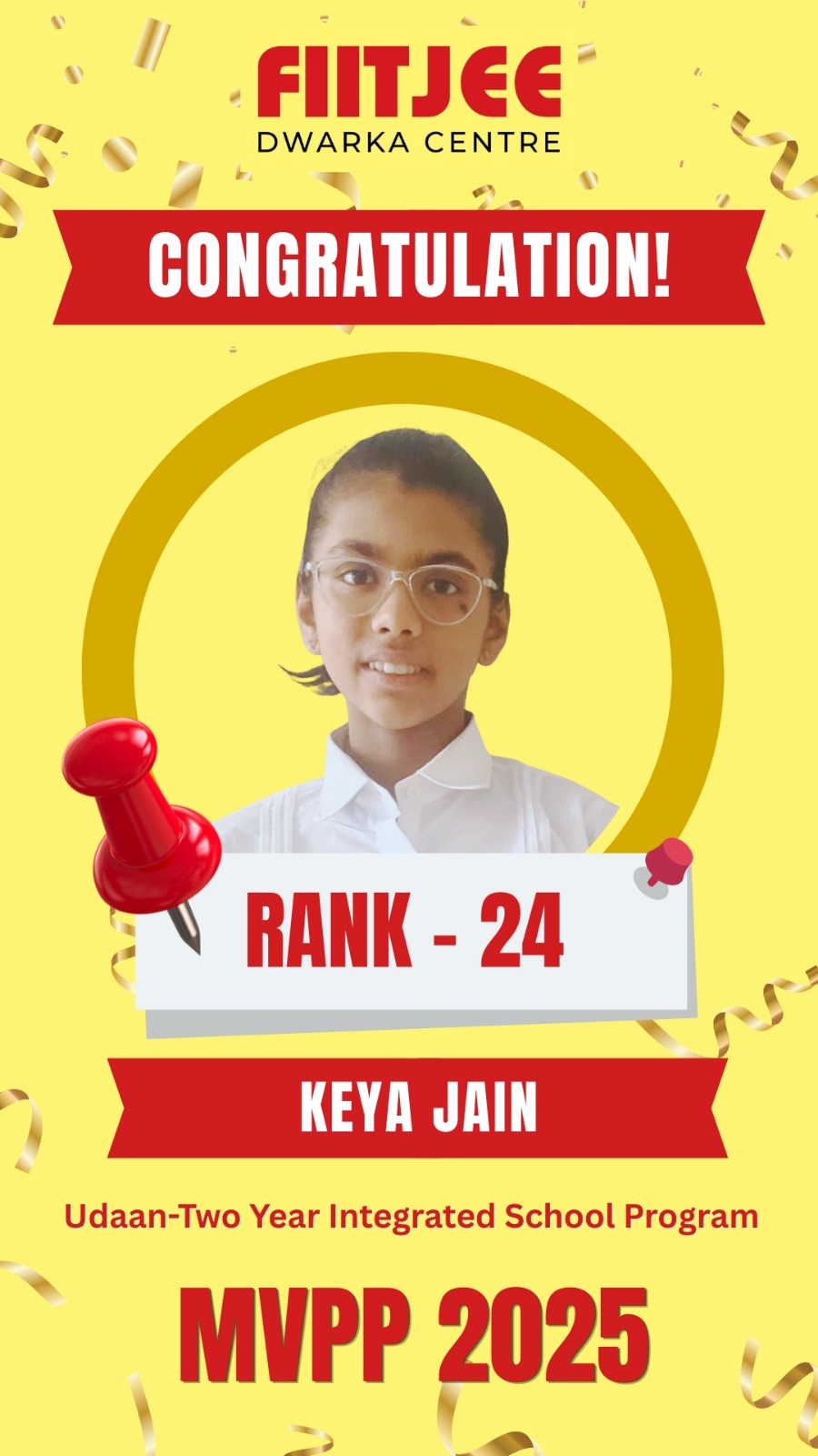 MVPP Ranker 22 - MVPP Achiever (MVPP 2026) - FIITJEE Dwarka