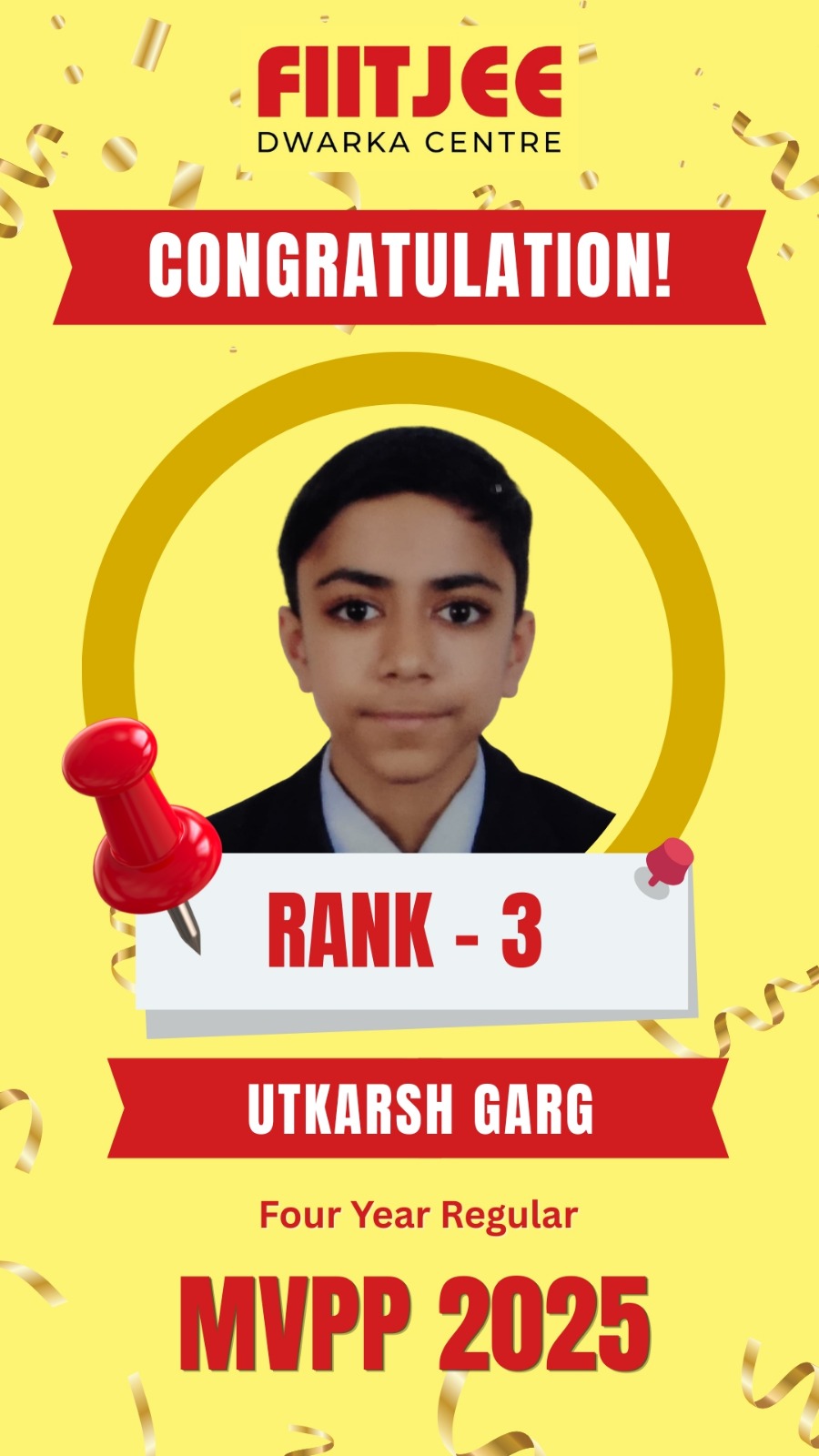 MVPP Ranker 3 - MVPP Achiever (MVPP 2026) - FIITJEE Dwarka