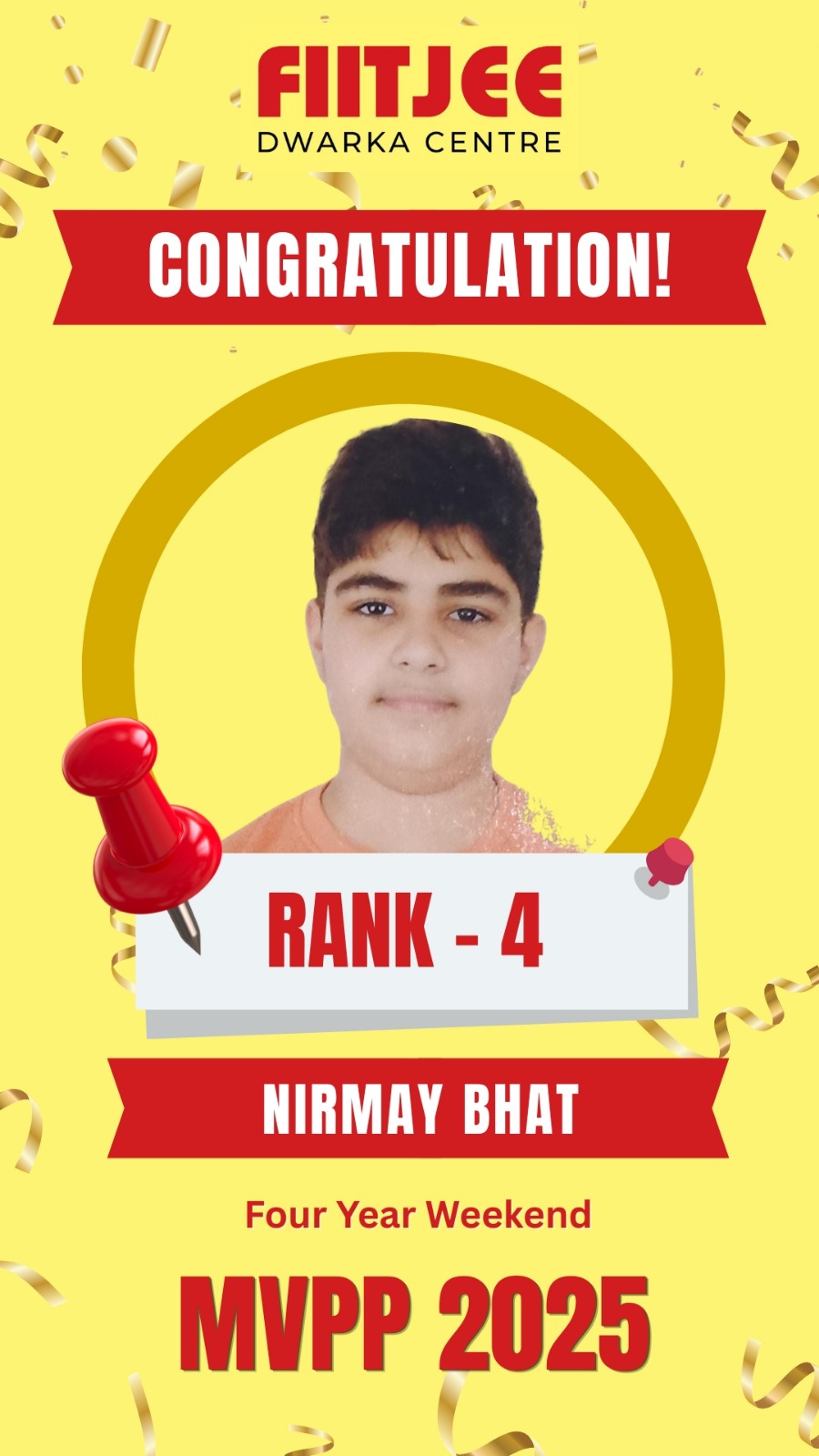 MVPP Ranker 4 - MVPP Achiever (MVPP 2026) - FIITJEE Dwarka