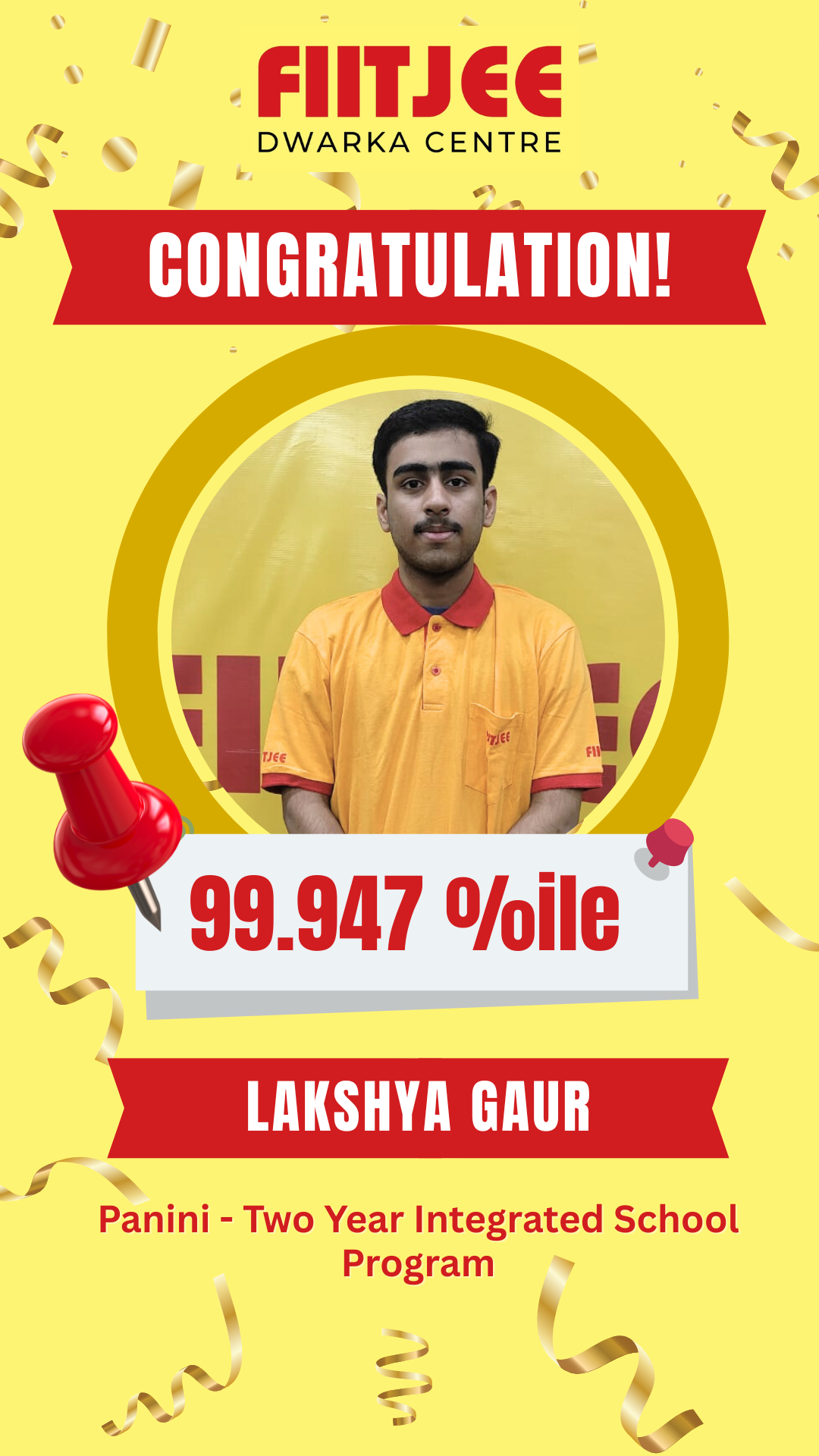 Student Name 6 - 99.947 Percentile (JEE Main 2026) - FIITJEE Dwarka