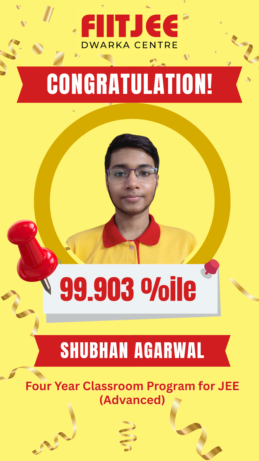 Student Name 7 - 99.903 Percentile (JEE Main 2026) - FIITJEE Dwarka
